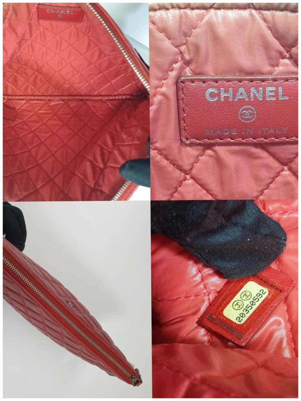 Authentic Chanel Large O Case Red Quilted Leather Clutch - Picture 12 of 12